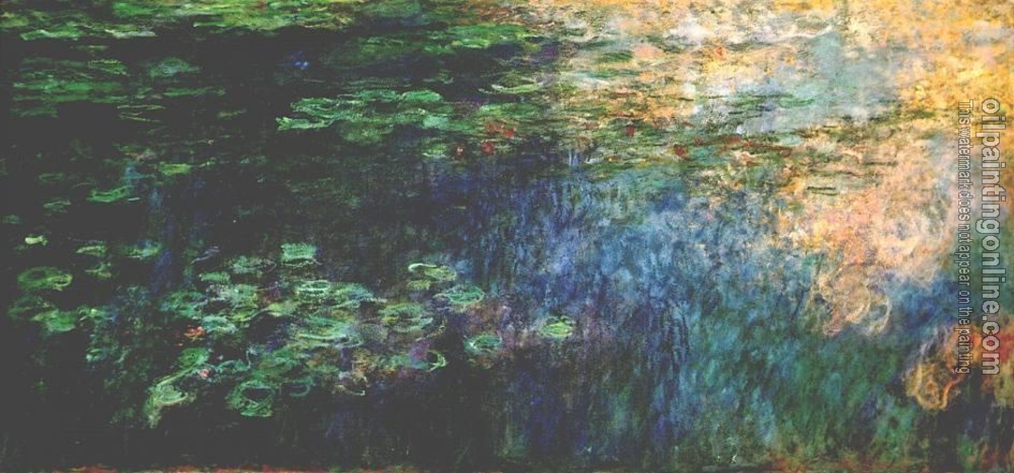 Monet, Claude Oscar - Reflections of Clouds on the Water-Lily Pond-Left Panel